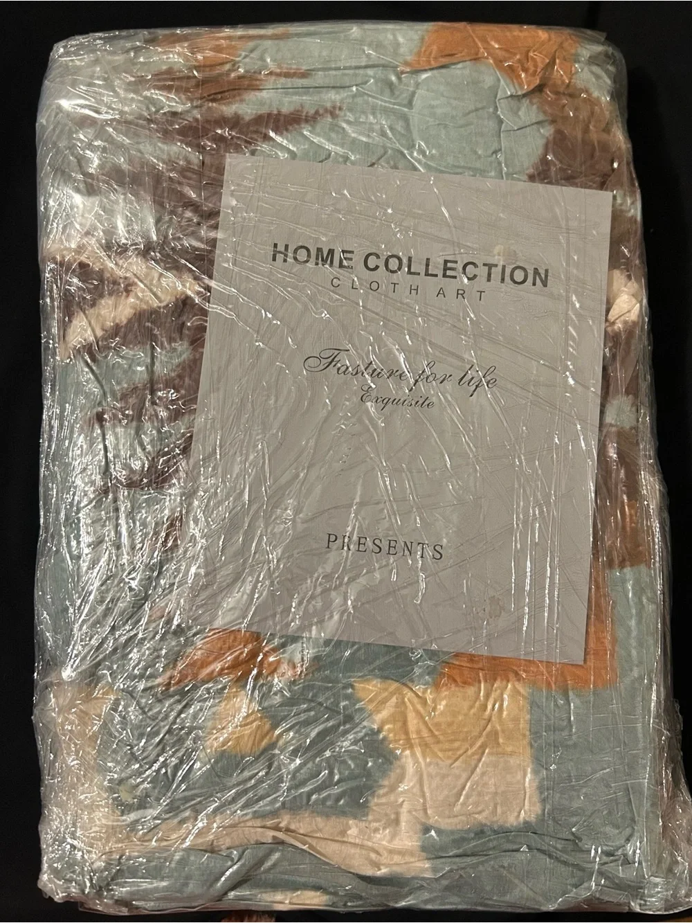 Bohemian Aztec Sherpa Throw Blanket in Teal, Rust & Cream